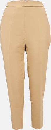 Elisabetta Franchi Brown Crepe Button Detail Trousers