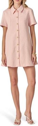 English Factory Textured Short Sleeve Mini Shirtdress in Light Pink at Nordstrom Rack, Size X-Small