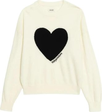 Zadig&Voltaire Soulo Sweater - Dames - Ronde hals truien - Wit - S - Wol - Truien & Vesten