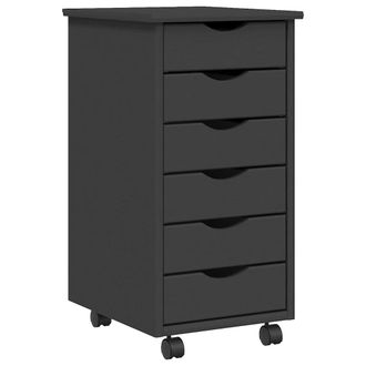 vidaXL Vidaxl - Cajonera Con Ruedas Moss Madera Maciza De Pino Gris