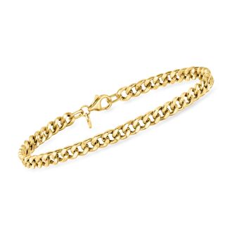 Ross-Simons Italian 4mm 14kt Yellow Gold Curb-Link Bracelet