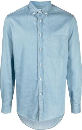 Brunello Cucinelli long-sleeve cotton shirt - men - Cotton - M - Blue