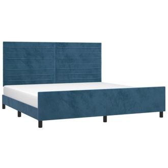 vidaXL Vidaxl - Estructura Cama Sin Colch&oacute;n Terciopelo Azul Oscuro 200x200 Cm
