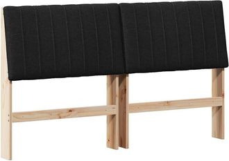 vidaXL Cabecero Tapizado Negro 150 Cm Madera De Pino Macizo Vidaxl