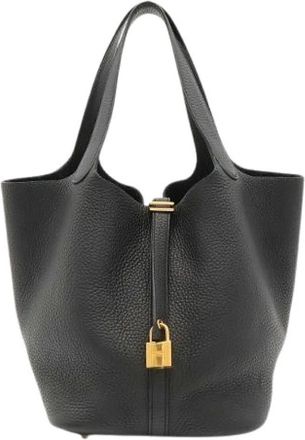 Herm&egrave;s Pre-owned Vintage Bucket Bag - Dames - Vintage Tas - Zwart - ONE Size - Leer - Vintage