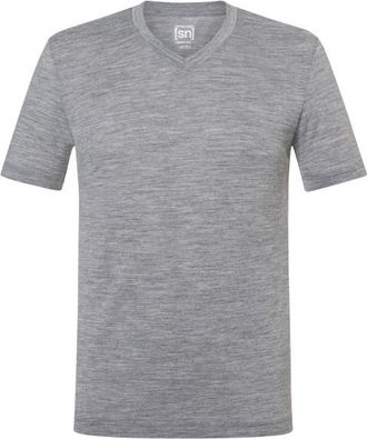 super.natural Sierra 140 V Neck T-Shirt f&uuml;r Herren | grau
