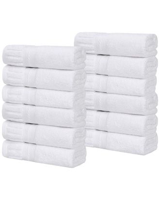 Superior Set Of 12 Venice Zero Twist Cotton Medium Weight Washcloths