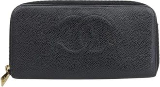 Chanel Pre-owned Wallets, female, Black, Size: ONE SIZE Pre-owned Leather Wallet