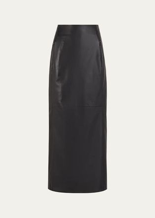 Alaia Soft Lambskin Leather Maxi Pencil Skirt