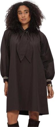 Summum Kleedjes, Dames, Bruin, M, Polyester, Dress Taft Light