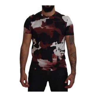 Dolce & Gabbana T-Shirts, male, Multicolor, Size: XS Tie Dye Cotton Crew Neck T-shirt