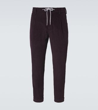 Eleventy Cotton and cashmere corduroy slim pants
