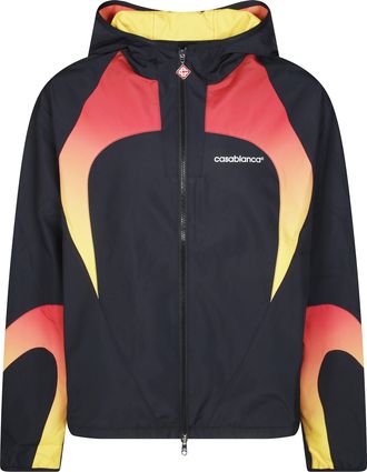 Casablanca Gradient Accented Zip-Up Hooded Jacket