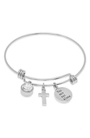 Steeltime Faith Charm Bracelet in Silver at Nordstrom Rack