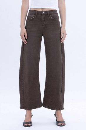 Flying Monkey Super High Rise Ankle Barrel Jean In Toasted