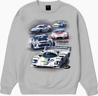 HUF Mens HUF Heather Grey Greddy Showcase Crewneck Sweatshirt - Size: 42