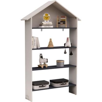 VCM Estante de madera VCM de pie Estante para niños ahorrador de espacio Dimensiones: al. 160 x an. 103 x p. 23 cm Estante de almacenamiento Estante de