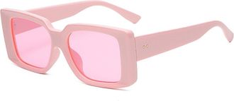 Generic Vintage Square Street Photography Sunglasses Men And Women Sports Beach Vacation Party Sun Glasses(Pink)