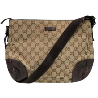 Gucci Pre-owned Cross Body Bags, female, Brown, Size: ONE SIZE Pre-owned GG Canvas Shoulder Bag