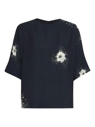 Gloria Coelho short-sleeve print top - Blue