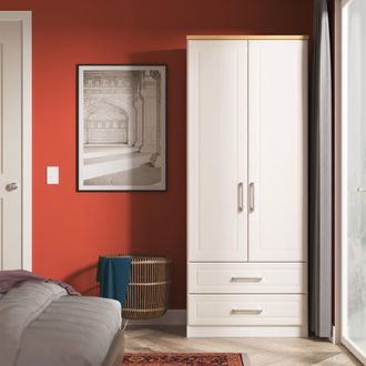Welcome Furniture Kingston Ready Assembled 2 Door 2 Drawer Wardrobe in Kashmir Ash & Modern Oak - Welcome Furniture | TJ Hughes