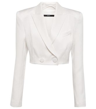 Alex Perry Parker cropped satin crepe blazer