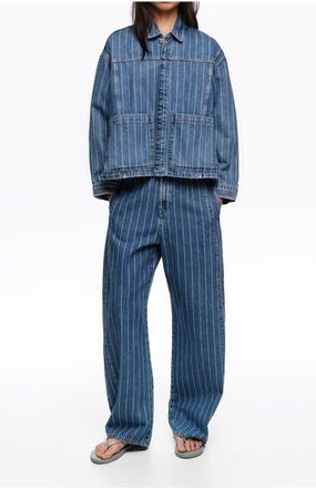 Bimba & Lola A-line Washed Denim Jacket in Denim Blue at Nordstrom, Size Xx-Small Eu