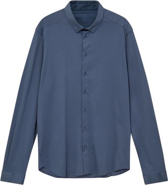 Mos Mosh Marco Jersey Shirt - Heren - Casual Overhemden - Blauw - 2XL - Katoen - Overhemden