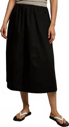 perfectwhitetee Minka Poplin Midi Skirt In True Black