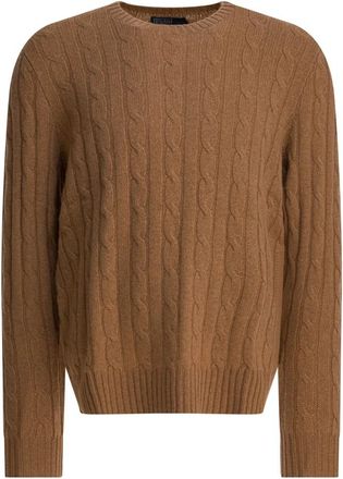 Polo Ralph Lauren Bruine Gebreide Trui Aw 25 - Heren - Ronde hals truien - Bruin - S - Kasjmier - Truien & Vesten