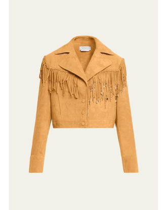 Gabriela Hearst Azra Charms and Fringe Suede Jacket