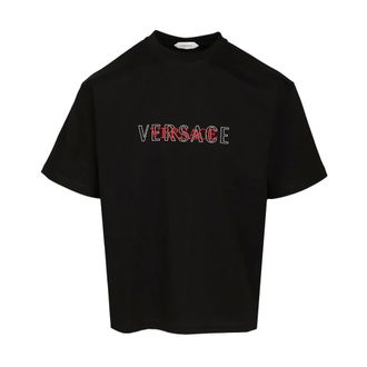 Versace Heren, Tops, Zwart, Maat: M Katoen