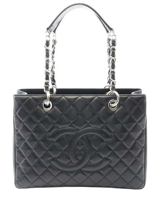 Chanel Black Caviar Leather Matelasse Gst Tote (Authentic Pre-Loved)