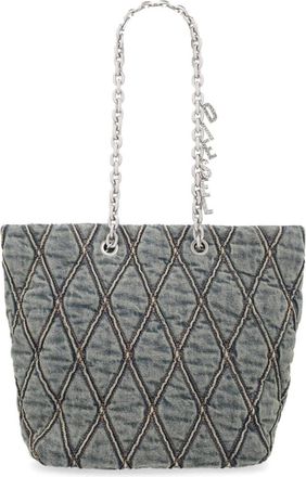Diesel Black Charm-D Quilted Diamond Cotton Tote Bag