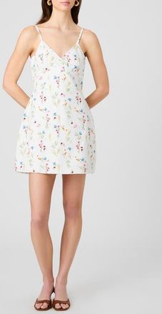 French Connection Alissa Floral Print Sleeveless Minidress in Summer White Multi at Nordstrom, Size 10