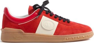 Valentino Garavani Rode sneakers met kenmerkende Rockstud-details - Heren - Sneakers - Rood - 45 EU - Su&egrave;de - Schoenen