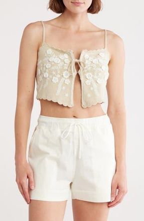 Cult Gaia Tiffanie Tie Front Knit Top in Beach Combo at Nordstrom Rack, Size Medium