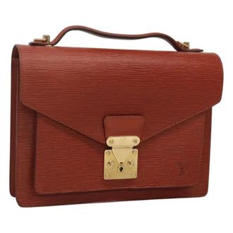 Louis Vuitton Tweedehands leren handtassen - Dames - Pre-owned - Bruin - Maat: ONE Size Leer