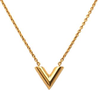 Louis Vuitton Valentino Gold Plated Essential V Necklace