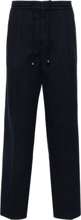 Brunello Cucinelli pressed-crease loose-fit trousers - men - Cotton/Cotton - 48 - Blue