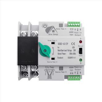 OEM Interruptor De Transferencia Autom&aacute;tica (ats) Para Sistemas Solares Fotovoltaicos Montados En Riel Din, 2p 63a Ac220v A La Red El&eacute;ctrica