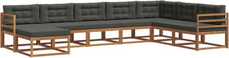 vidaXL Conjunto De Sof&aacute;s De Exterior 8 Uds. Natural Y Antracita Vidaxl