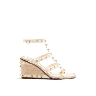 Valentino Garavani Bicolor Calfskin Wedge Womens Sandals