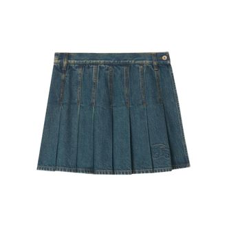 Burberry Pleated Embroidered Mini Skirt