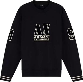 A|X Armani Exchange Felpa con cappuccio in spugna di cotone - - Sweatshirts & Hoodies - Uomo - Nero - S