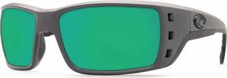 Costa Unisex Permit Polarized Sunglasses In Matte Gray Frame Green Mirror Glass