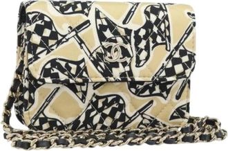Chanel Pre-owned Cross Body Bags, female, Multicolor, Size: ONE SIZE Pre-owned Vintage Satin Shoulder Bag