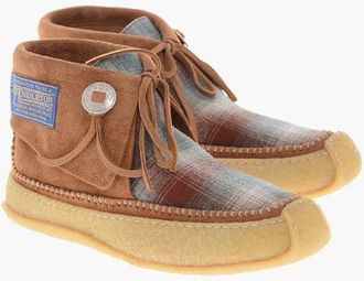 Maison Margiela M22 Suede Ankle Boots with Tartan Wool Insert size 40