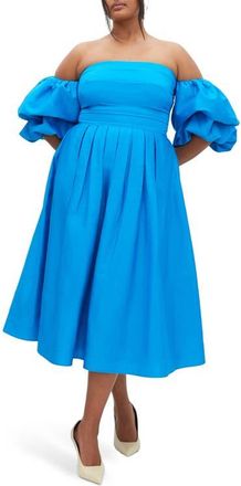 City Chic Rosalee Midi Dress in Azure at Nordstrom, Size 14W