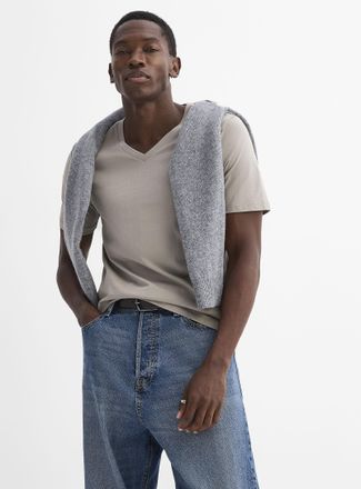 Le 31 Mens 100% organic cotton V-neck T-shirt Standard fit